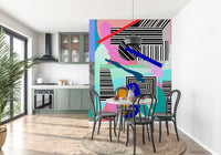 A calming abstract design wallpaper mural that defines a space., GD5364
