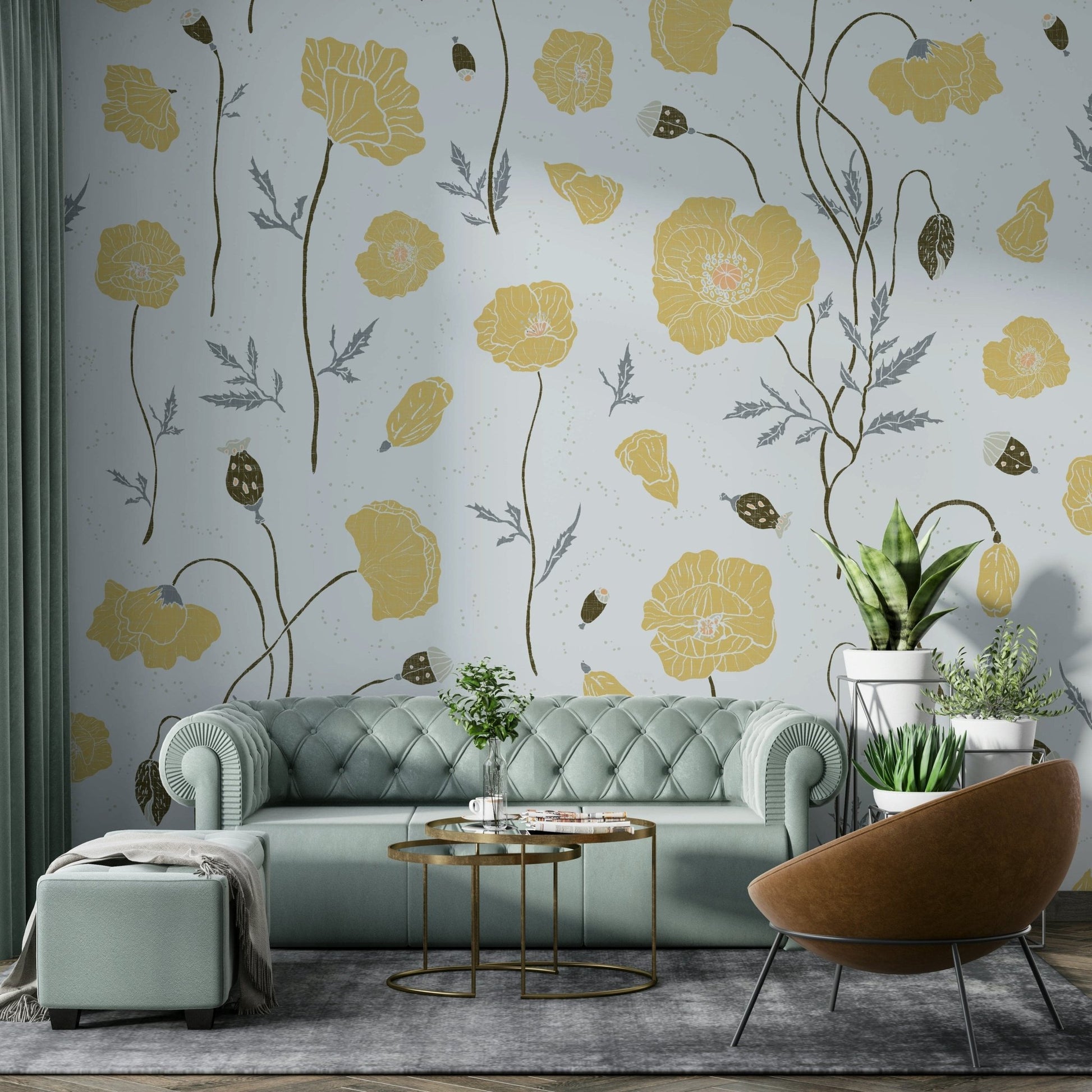 Traditional floral wallpaper GD022
