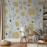 Delicate poppy flower wallpaper GD022
