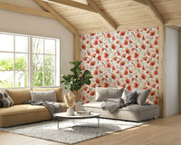 Nature-inspired orange poppies wallpaper for walls

