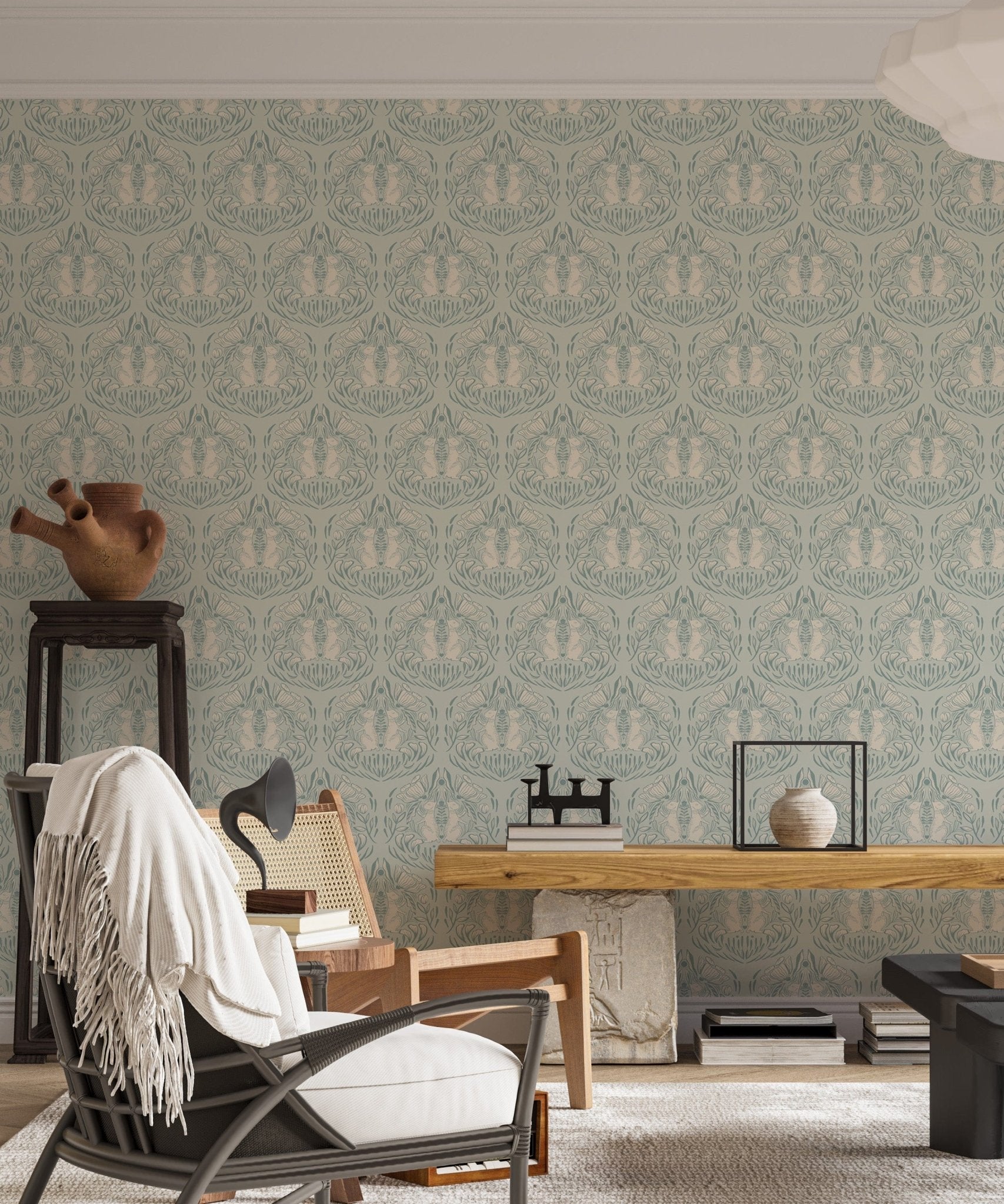 Floral damask wallpaper for walls

