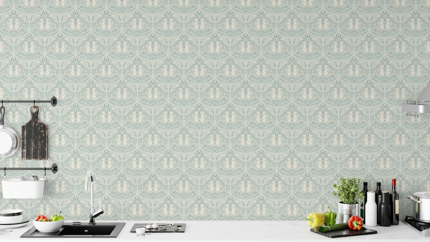 Secret garden style damask print

