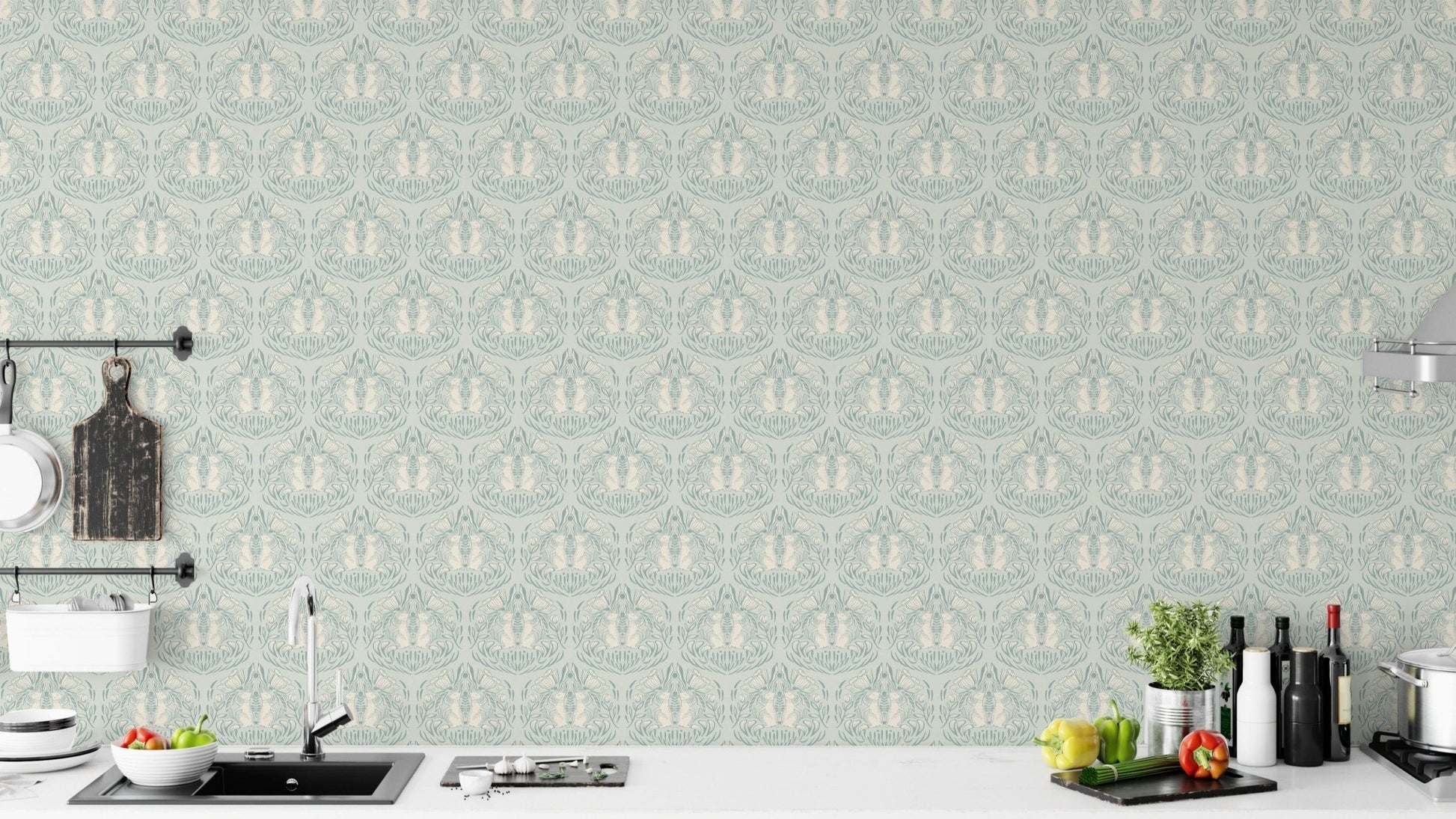 Secret garden style damask print

