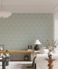 Garden-themed damask wall mural


