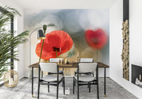A contemplative floral pattern wallpaper mural for a feature wall.

