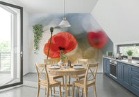 A tranquil abstract flower wall mural for your decor.

