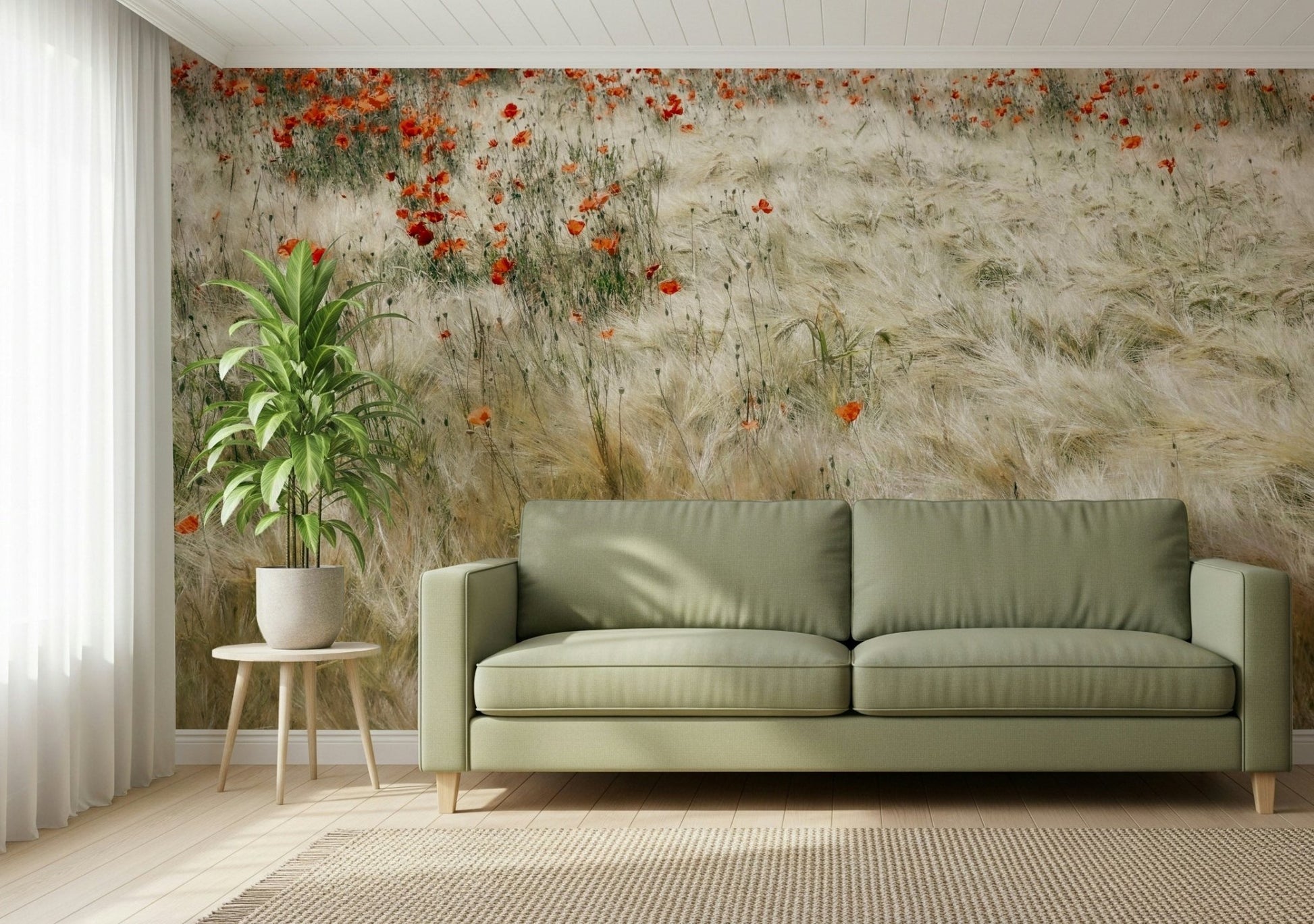 An artistic nature inspired mural for home decor.