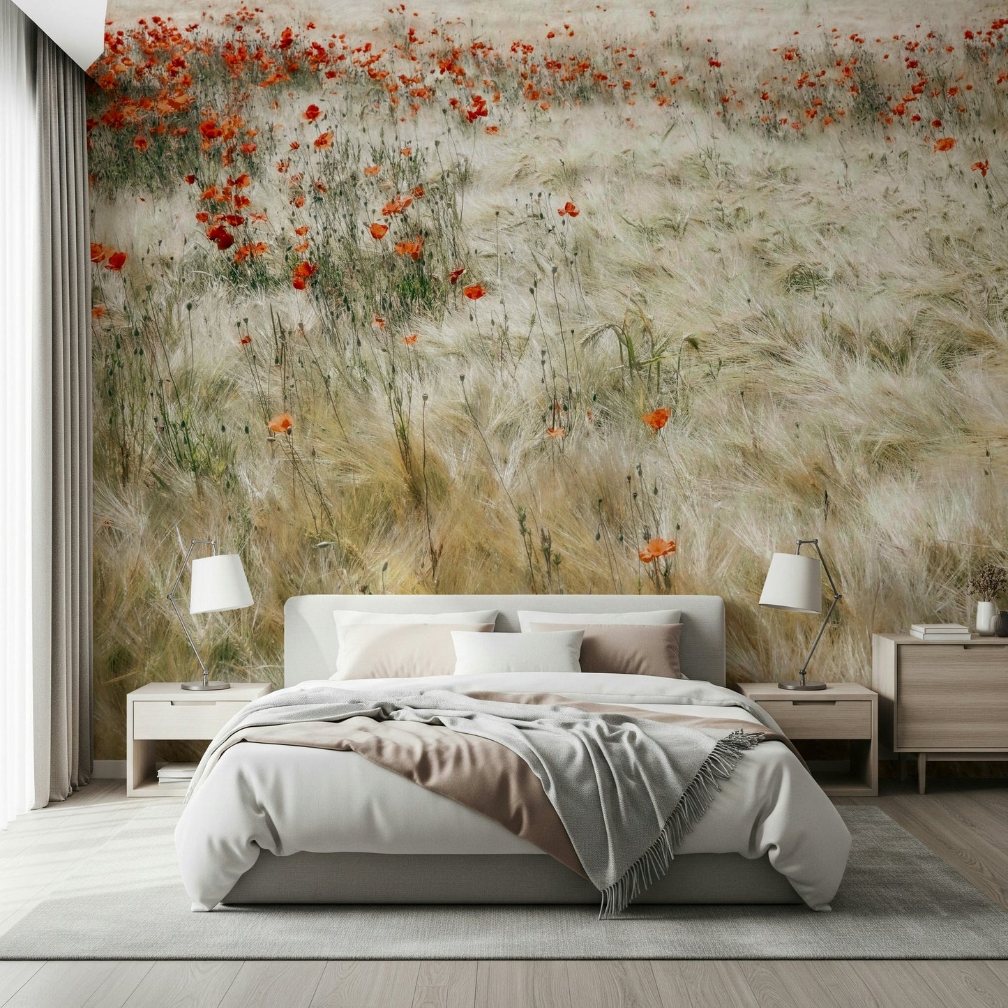 A serene subtle flower wall mural for your decor.