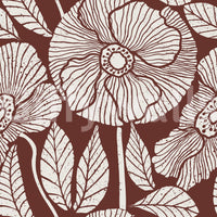 Aesthetic Floral Modern Burgundy mural, stunning flower sketch, captivating room accent.