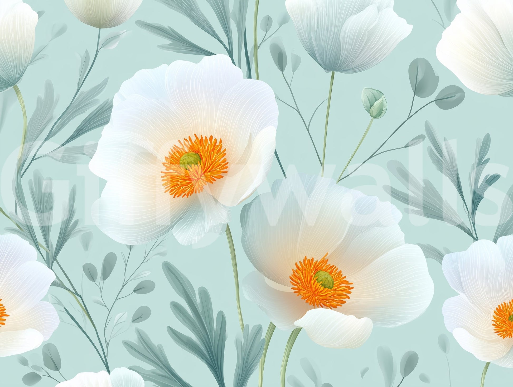 Captures the essence of a peaceful poppy field.
