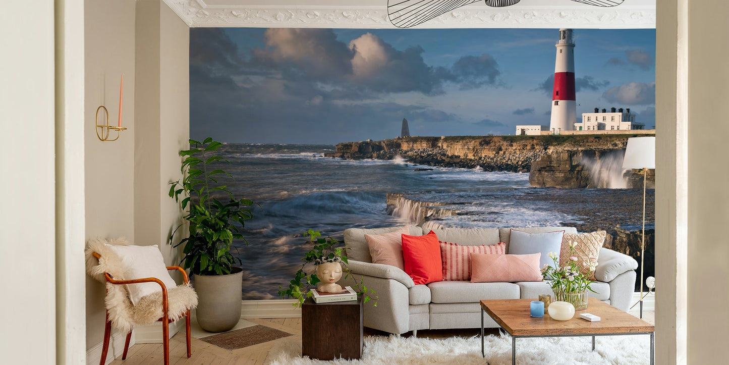 Elegant Portland Bill Lighthouse mural for nautical themes., GD1839