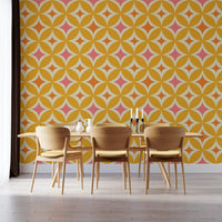 Elegant Portuguese Yellow Tiles Azulejos Design Wallpaper mural, SUSCT20