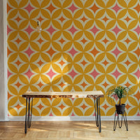 Portuguese Yellow Tiles Azulejos Design Wallpaper for timeless decor, SUSCT20