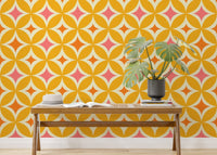 Beautiful patterns in Portuguese Yellow Tiles Azulejos Design Wallpaper, SUSCT20