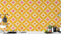 Sophisticated Portuguese Yellow Tiles Azulejos Design Wallpaper, SUSCT20
