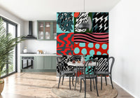 A contemplative gentle design wallpaper mural for a feature wall.