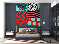 A graceful subtle pattern wall mural in cool, tranquil tones.