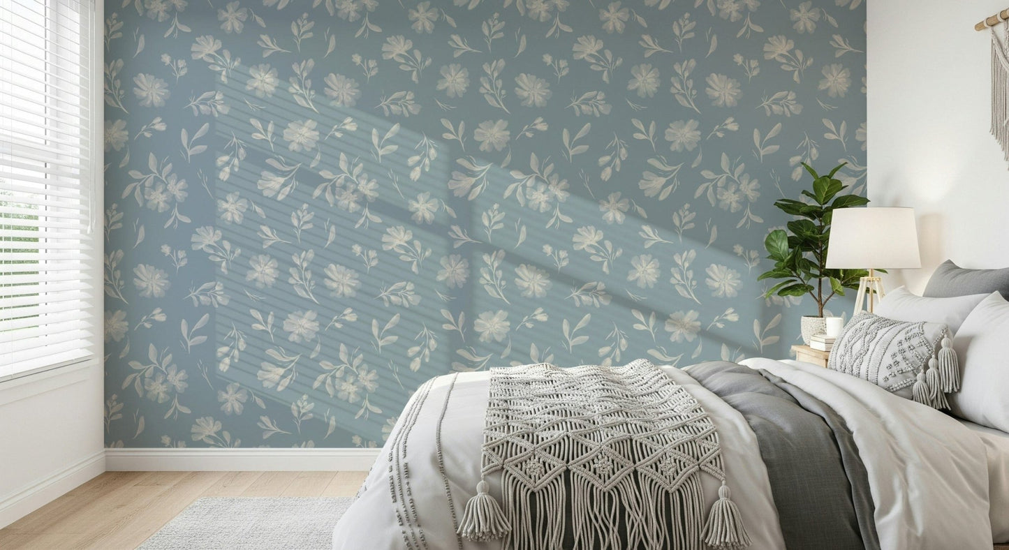 Powder Blue Bloom Wallpaper⁠