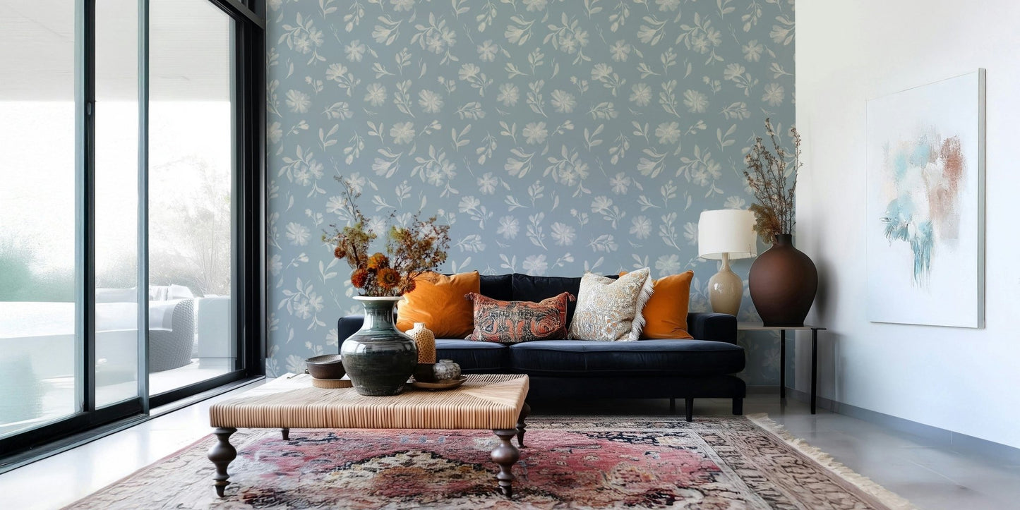 Powder Blue Bloom Wallpaper⁠