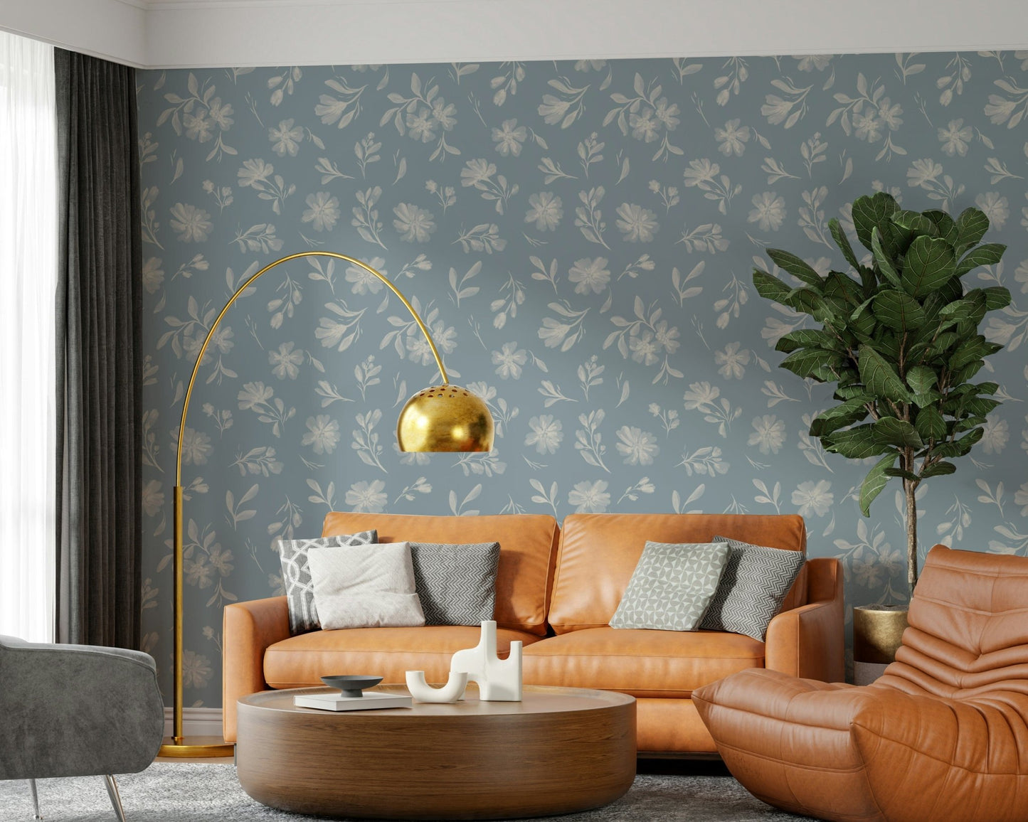 Powder Blue Bloom Wallpaper⁠