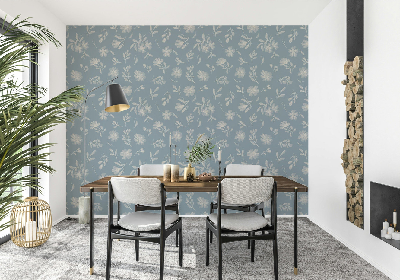 Powder Blue Bloom Wallpaper⁠