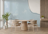 A graceful subtle pattern wall mural in cool, tranquil tones.

