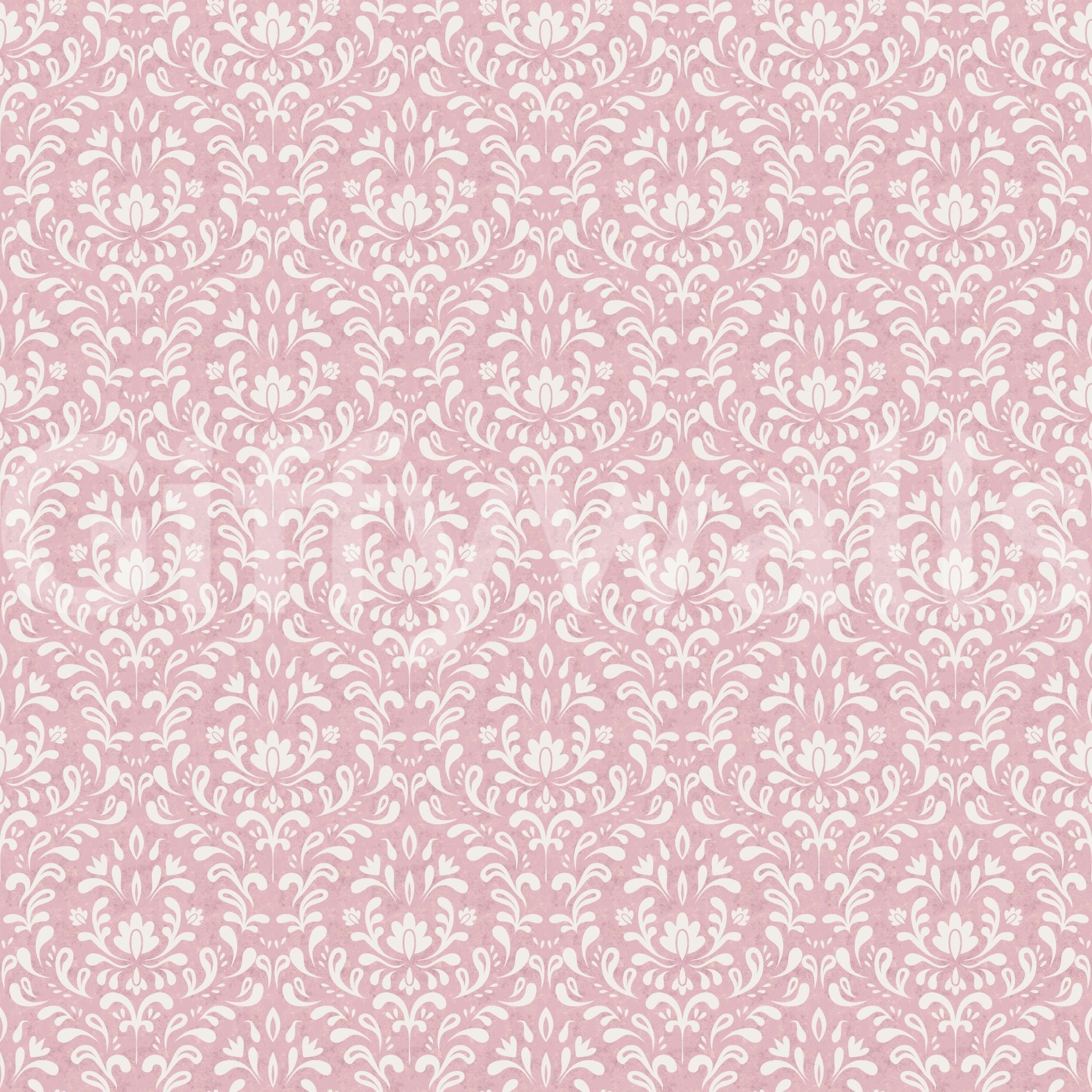 Soft pink floral wall mural for a balanced and airy study room, GD8362