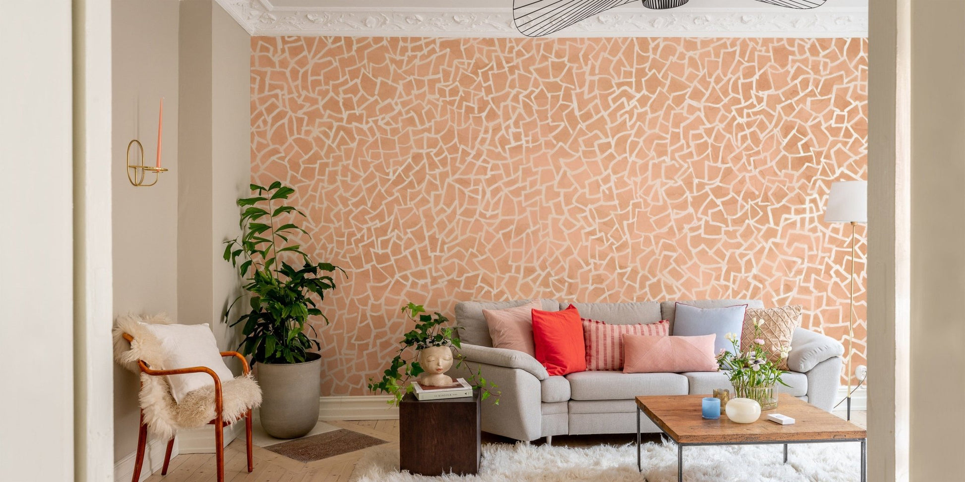 Minimalist Blush Geometric Abstract Wallpaper
