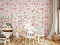 Aesthetic pink bow textile texture wallpaper for walls.