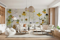 A classic soft floral wallpaper for walls.
