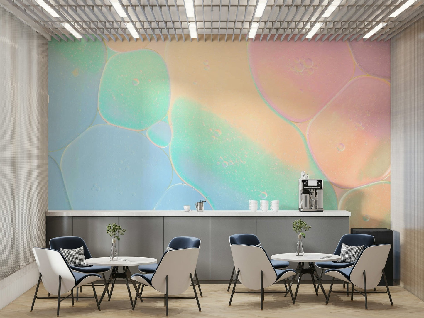 Light seems to pass through some of the shapes.

