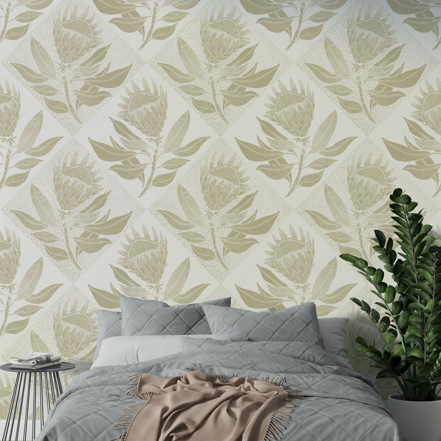 Modern floral wallpaper for interiors
