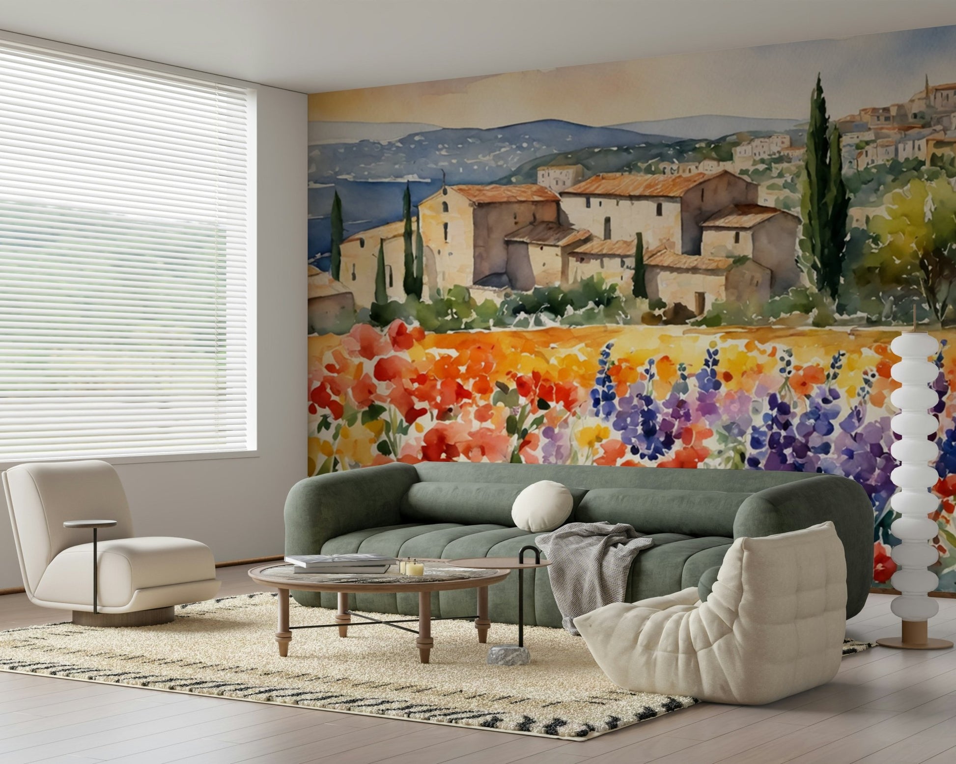 Provençal Vista Wall Mural wallpaper mural for a professional office wall.