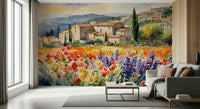 Provençal Vista Wall Mural wallpaper mural in a bright apartment hallway.