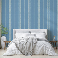 Soft French blue tones in a relaxed bohemian stripe pattern, GD2334