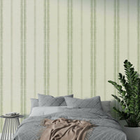 Soft green stripes creating a peaceful and inviting atmosphere

