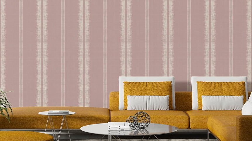 Provence Boho Stripes Pale Pink Wallpaper with soft, pastel stripes

