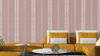Provence Boho Stripes Pale Pink Wallpaper with soft, pastel stripes, GD2336