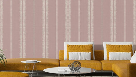 Provence Boho Stripes Pale Pink Wallpaper with soft, pastel stripes

