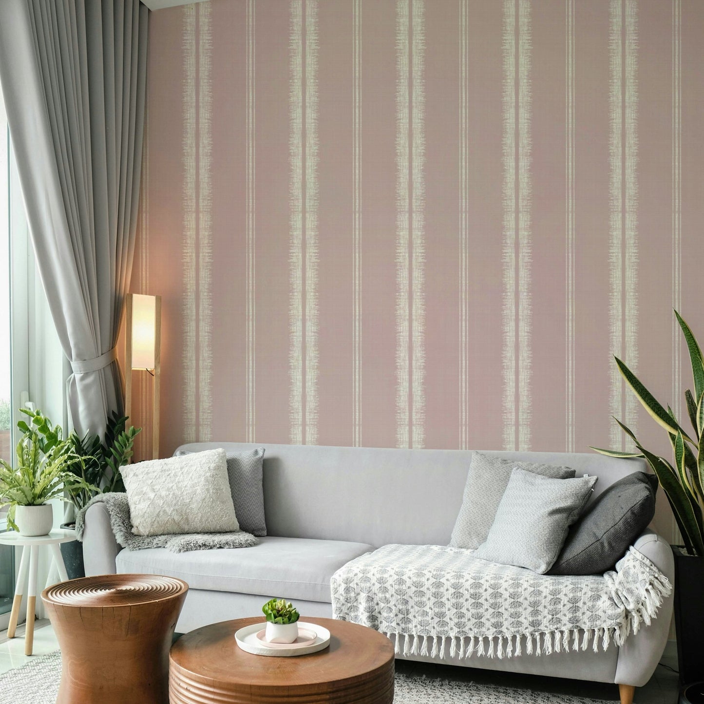 Subtle boho-inspired design with elegant pale pink stripes, GD2336