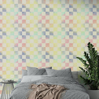 Eclectic style rainbow checker wallpaper texture GD660

