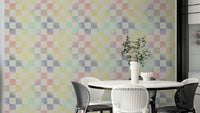 Psychedelic Check Astral Rainbow wallpaper detail GD660

