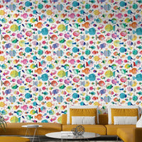 Fun underwater puffer fish design for kids’ bedroom walls, GD1292