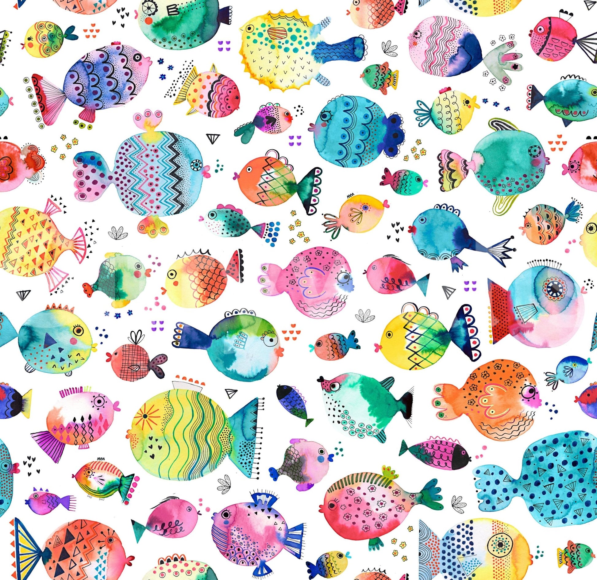 Puffer Fishes Sea Ocean Kids Wallpaper⁠