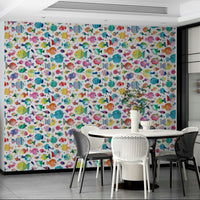 Colorful puffer fish swimming in ocean kids wallpaper, GD1292
