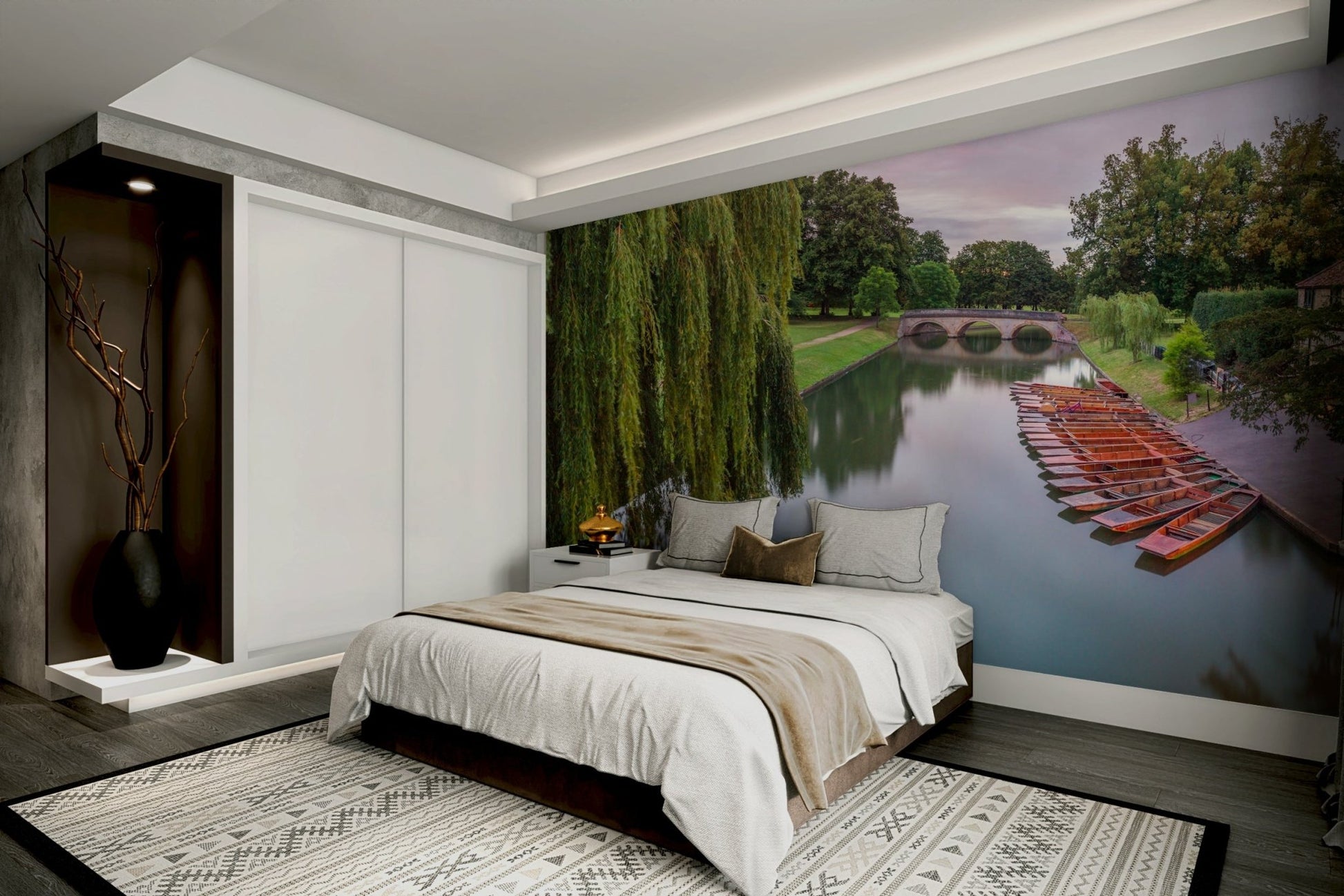 The scene is set at dawn, with soft, gentle light.

