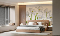 A classic soft floral wallpaper for walls.

