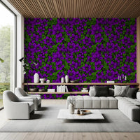 Each clematis bloom opens wide with pale yellow centers across the wallpaper⁠GD9571