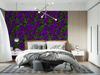 By night, the bedroom carries deep purples on the clematis vine wallpaper
GD9571