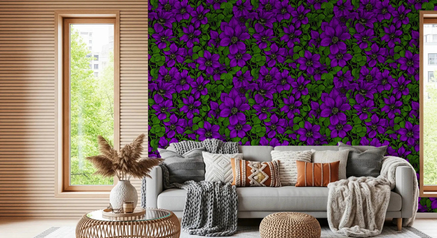 Petals, vines, and tendrils crowd every inch of this floral wallpaper⁠GD9571